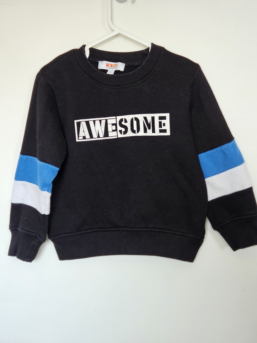 Monkey Bars Toddler Boy Black Sweatshirt AWESOME Graphic Print 2T/3T Crewneck🩷